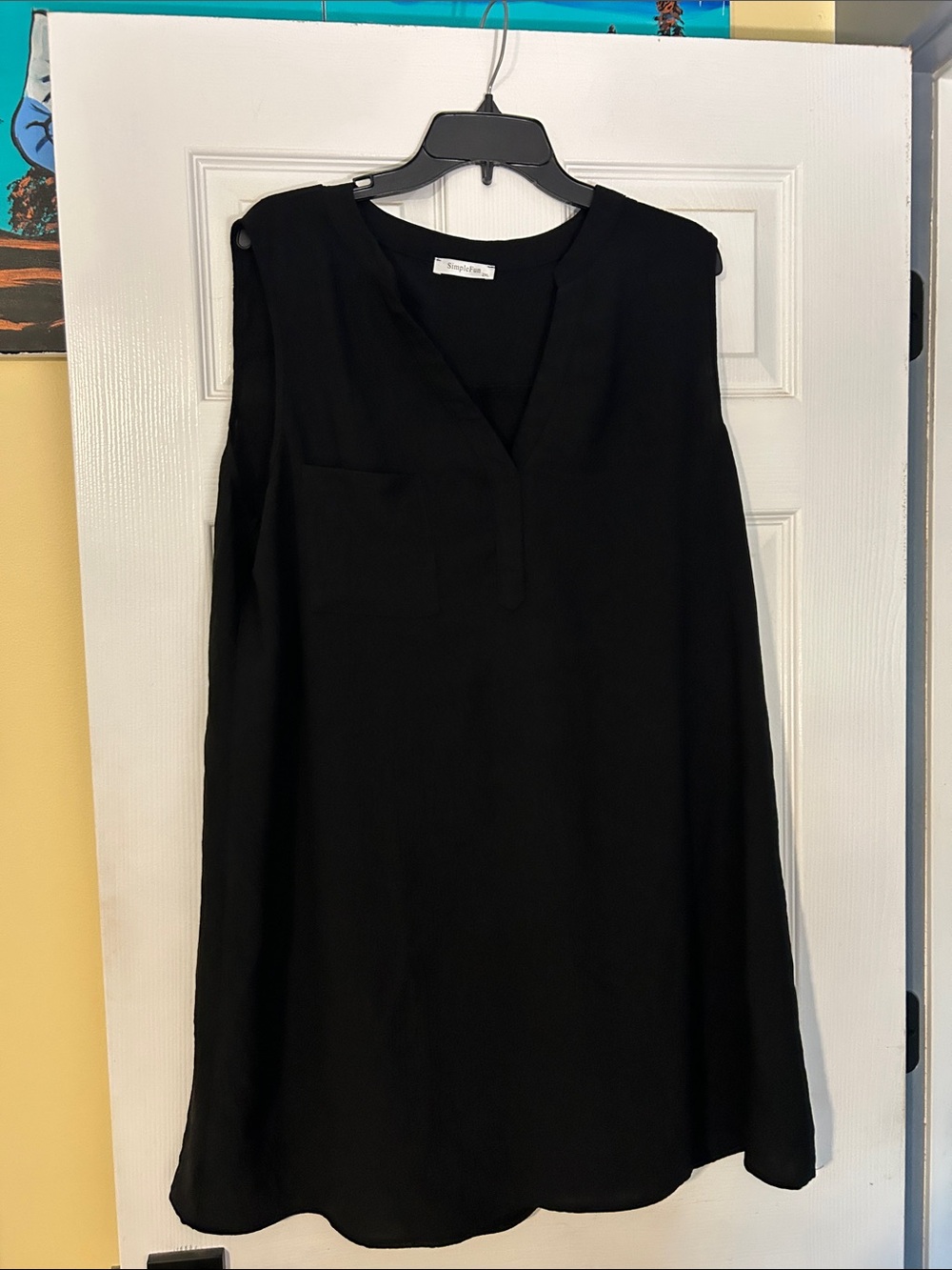 SimpleFun Black V-Neck Casual Top